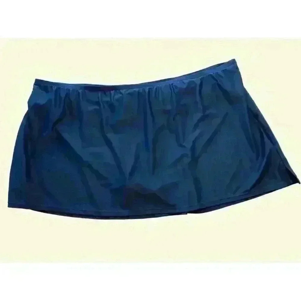 Catalina Tankini Bottoms Swim Skirt 3X (22W-24W) stretch blue - Picture 7 of 7